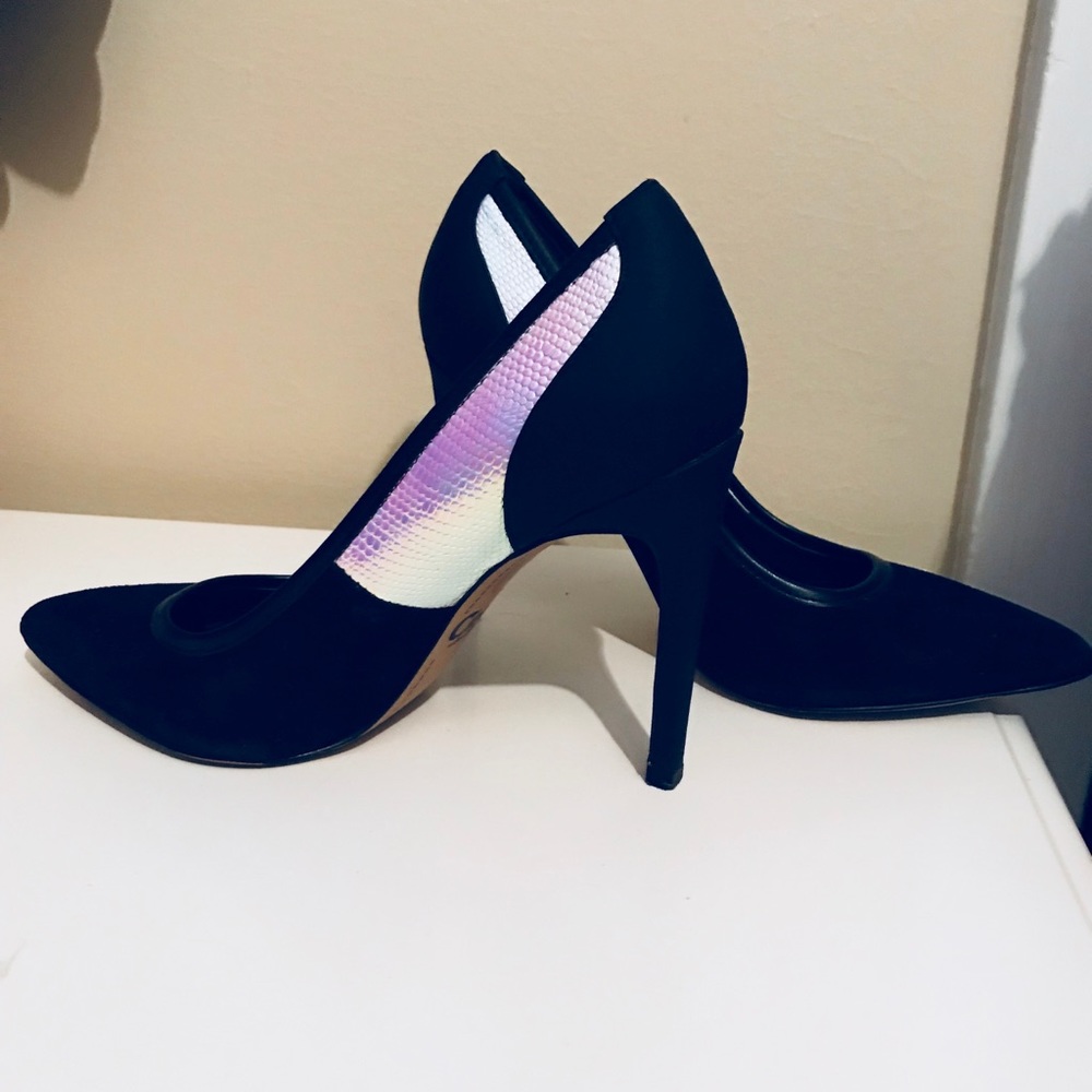 Sam Edelman black iridescent heels